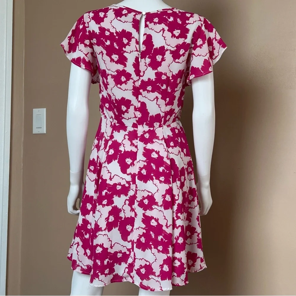 Banana Republic Pink Midi Flutter Sleeve Dress - Picture 6 of 8